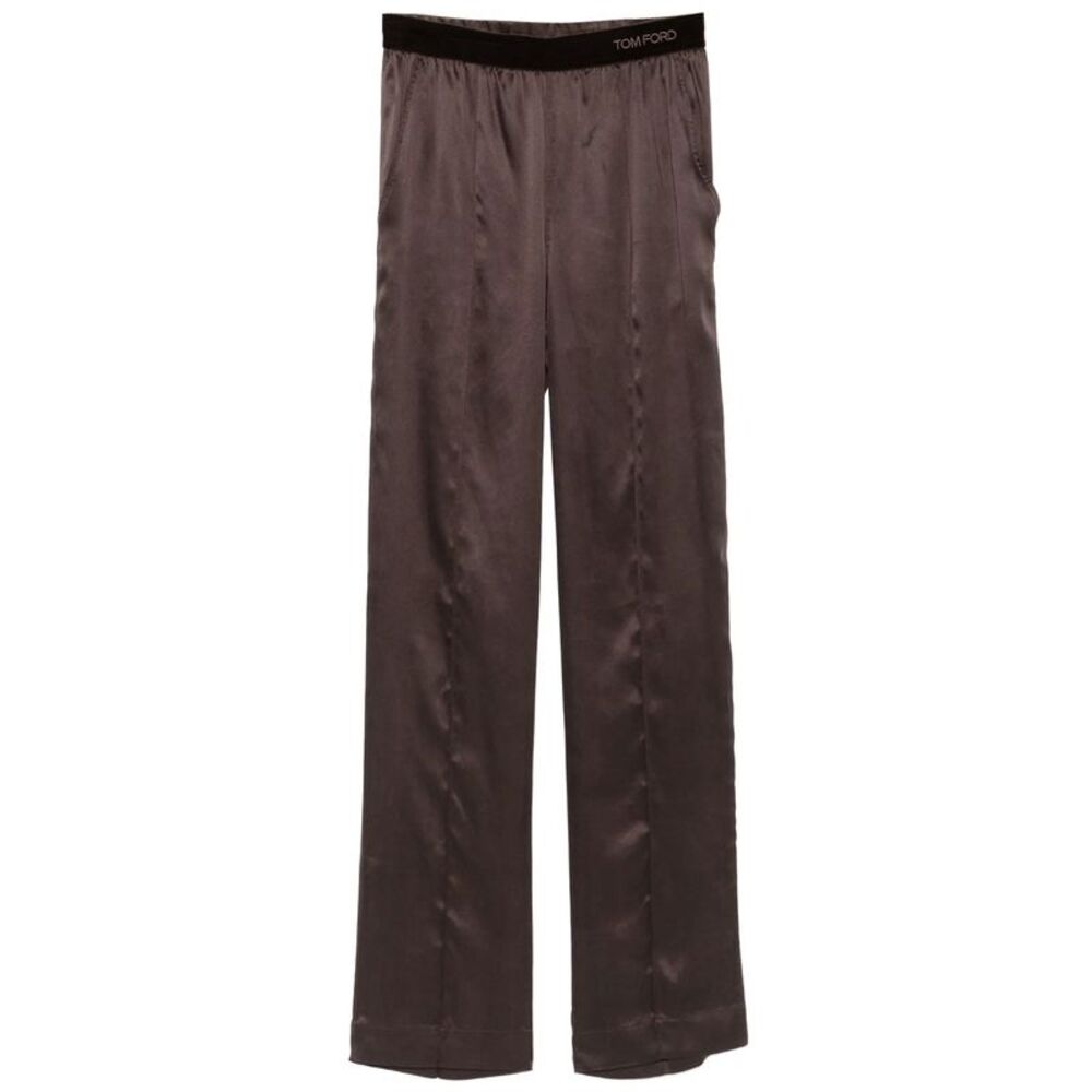 Peach-Feel Silk Satin Pj Pants Women